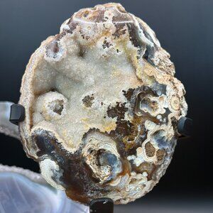 Agate Geode Sugar Druzy Raw Specimen on Stand Crystal 576g Natural Earth Stateme